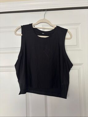 lululemon athletica Black Cropped Muscle Tank